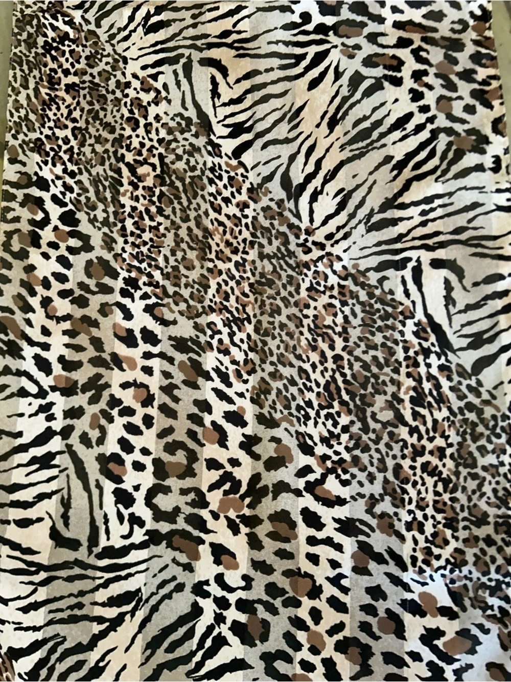 Leopard Animal Print Lightweight Scarf in Black, Brown, Cream made in Italy